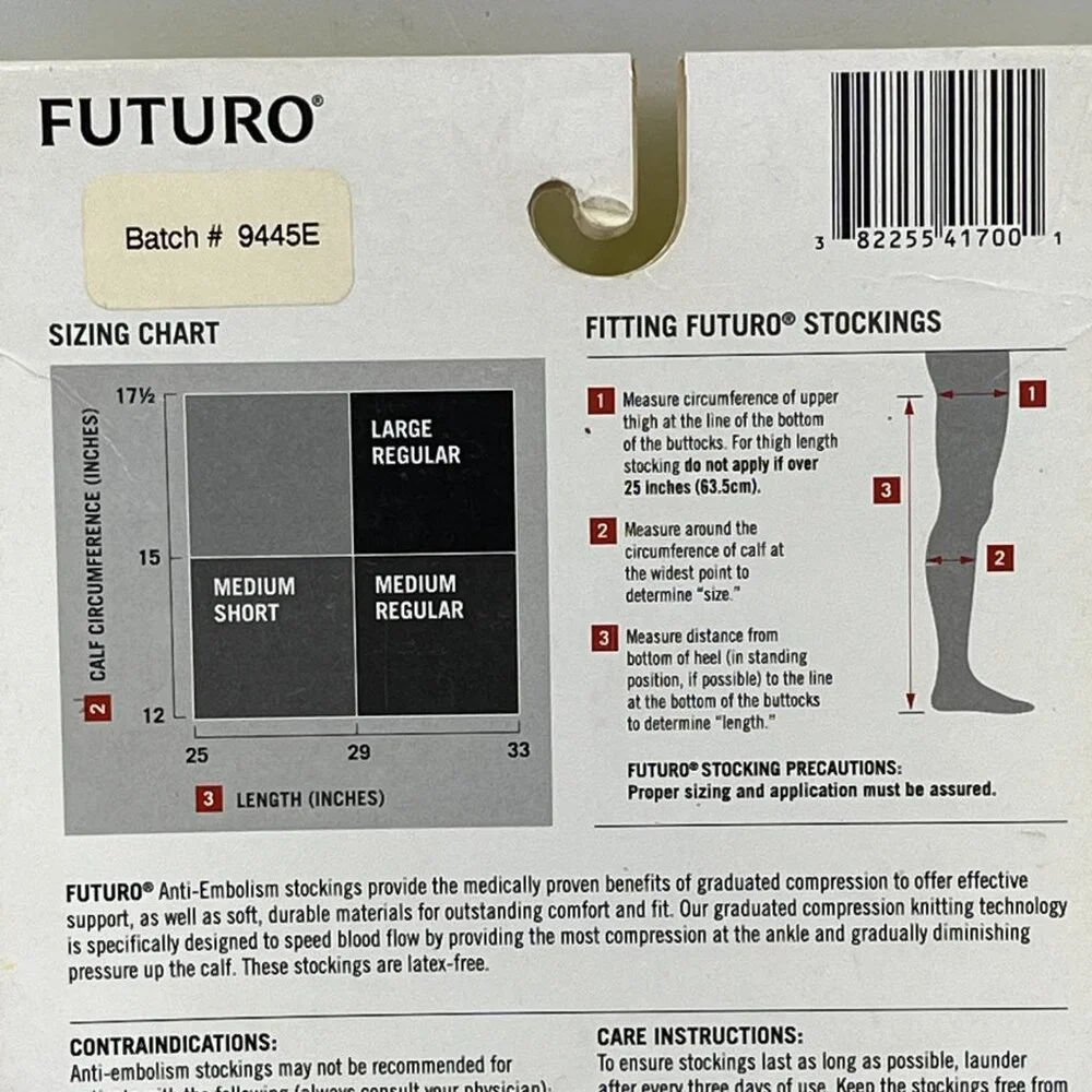 Futuro Anti-Embolism Stockings Unisex M Short White Thigh Length 541700 Lot Of 3
